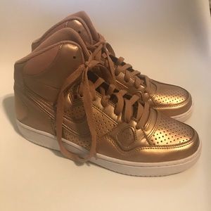 Rose gold Nike Air Force Mid